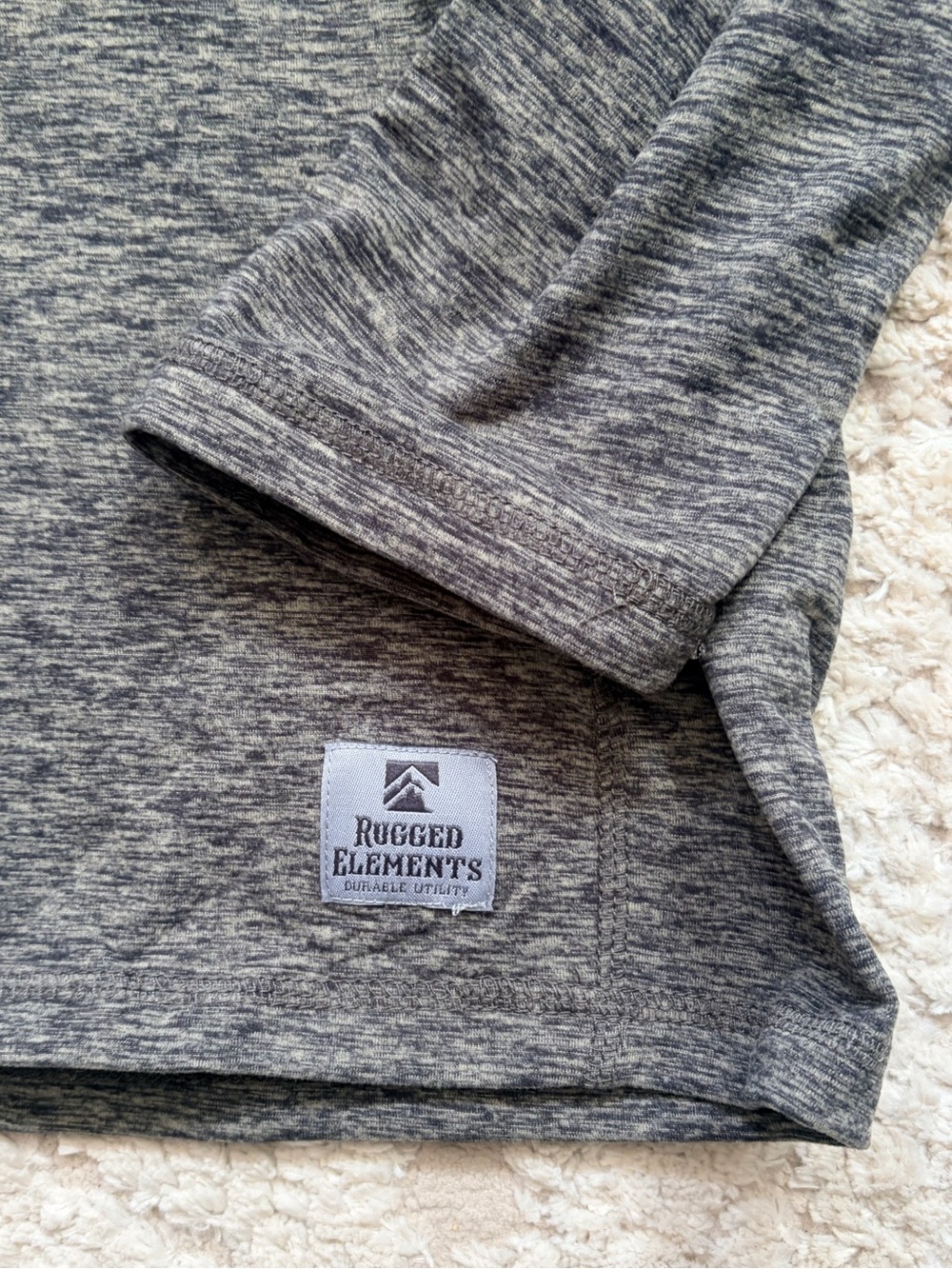 Rugged Elements Sueded Long Sleeve Crew in Gray - Men's Long Sleeve Tee M - Picture 3 of 8